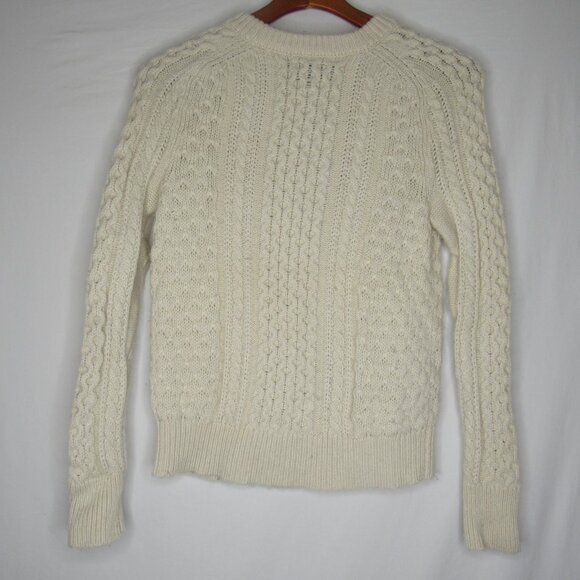 J. Crew Cream Popcorn Cable Knit Sweater Women's XS XSmall - Picture 7 of 8
